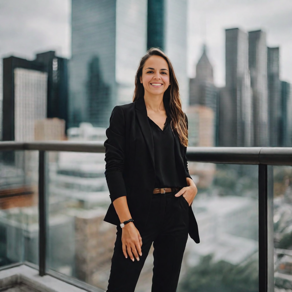 Professional woman with Canadian flag
